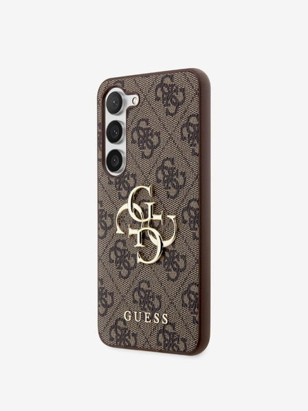 Guess Guess PU 4G Metal Logo Back Cover pentru Samsung Galaxy S23 Brown