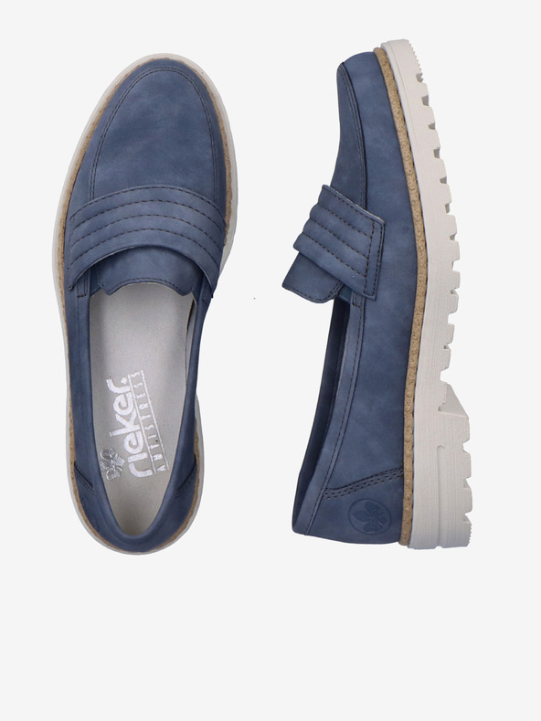 Rieker Mocasini din piele întoarsă pentru femei, albastru închis Rieker