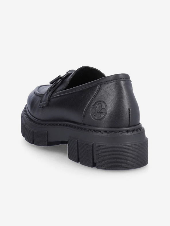 Rieker Mocasini din piele pentru femei, negri Rieker