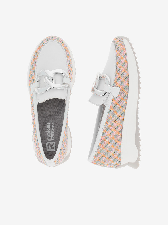 Rieker Mocasini albi pentru femei Rieker