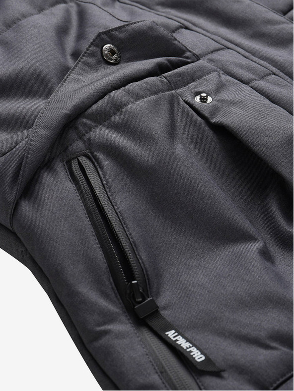 ALPINE PRO Vesta de iarnă matlasată pentru femei, gri închis, cu membrană ALPINE PRO HARDA