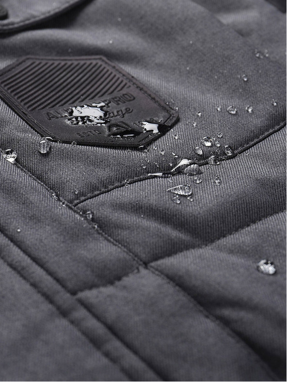 ALPINE PRO Parka de iarnă gri închis pentru bărbați, cu membrană ALPINE PRO HARD