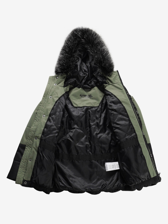 ALPINE PRO Geacă de iarnă pentru copii neagră și verde ALPINE PRO EGYPO