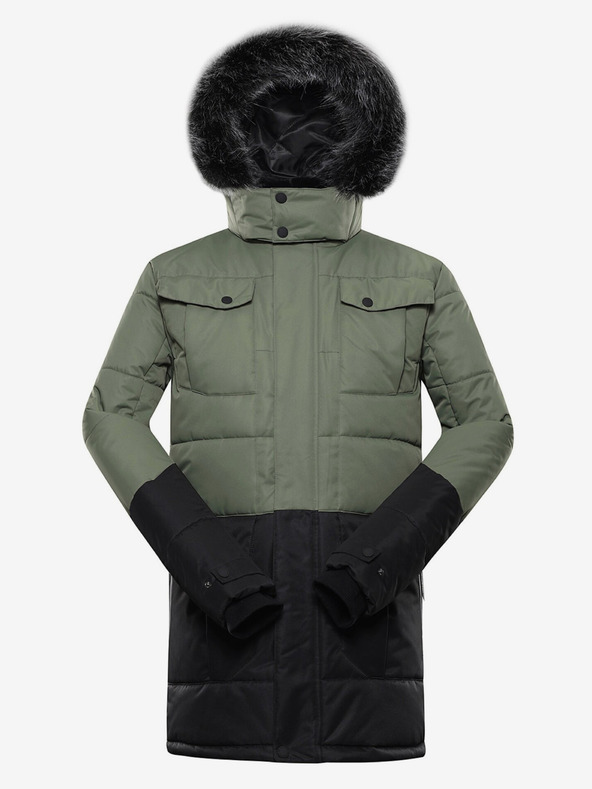 ALPINE PRO Jachetă de iarnă neagră și verde pentru bărbați ALPINE PRO EGYP