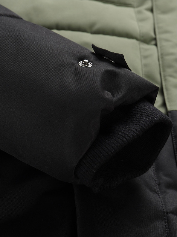 ALPINE PRO Jachetă de iarnă neagră și verde pentru bărbați ALPINE PRO EGYP