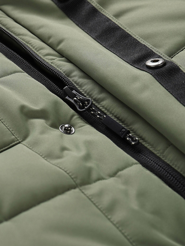 ALPINE PRO Jachetă de iarnă neagră și verde pentru bărbați ALPINE PRO EGYP