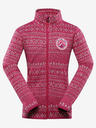 ALPINE PRO Pulover cu fermoar pentru fete ALPINE PRO ZEGO roz închis