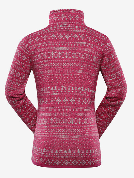 ALPINE PRO Pulover cu fermoar pentru fete ALPINE PRO ZEGO roz închis