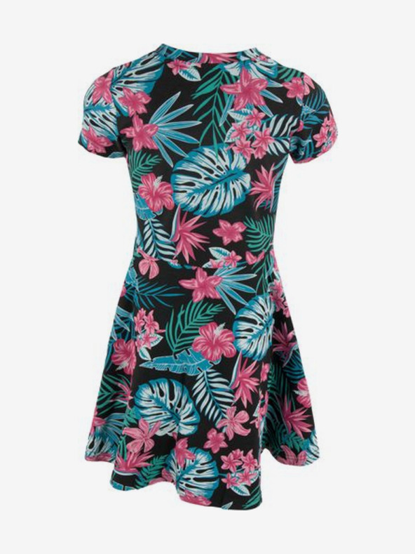 ALPINE PRO Rochie cu flori roz și verde pentru fete ALPINE PRO Drimo