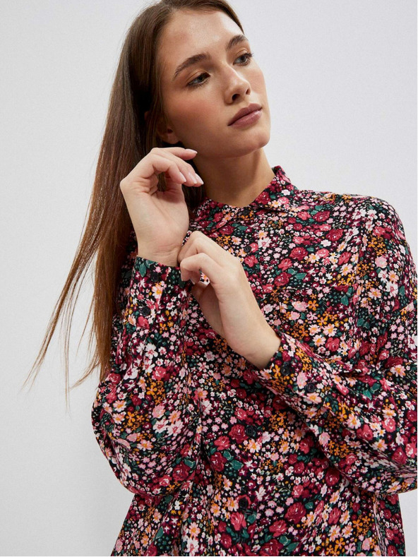 Moodo Cămașă cu model roz și negru pentru femei Moodo