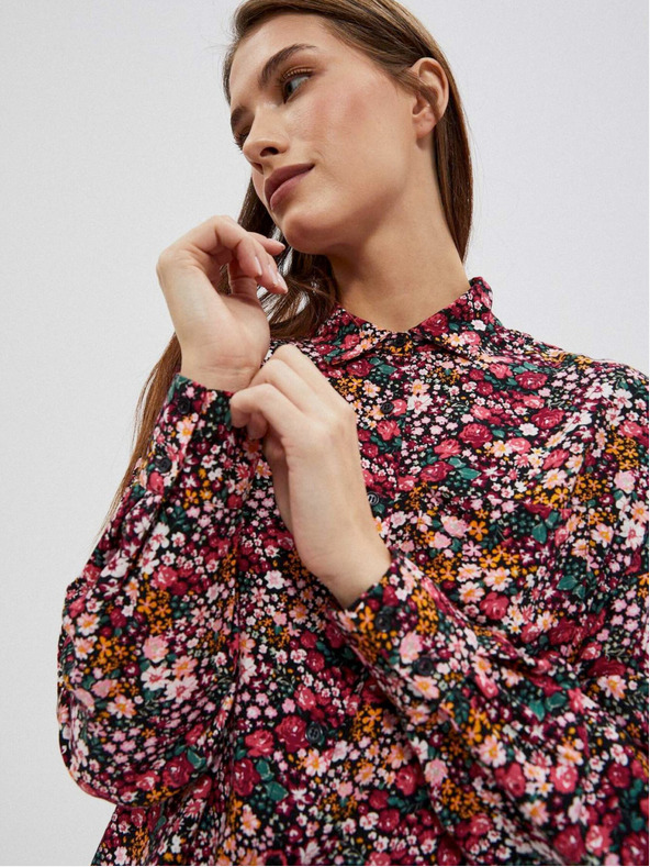 Moodo Cămașă cu model roz și negru pentru femei Moodo