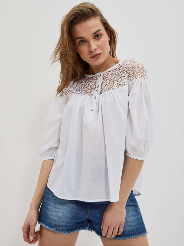 Moodo Bluză albă pentru femei Moodo