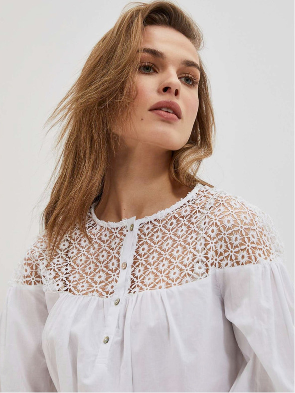 Moodo Bluză albă pentru femei Moodo