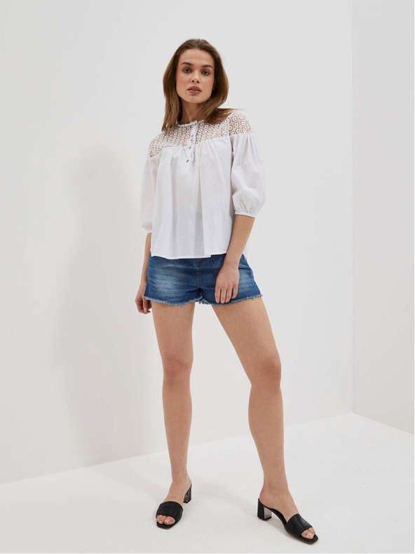 Moodo Bluză albă pentru femei Moodo