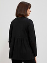 Moodo Bluză neagră de damă cu volane Moodo