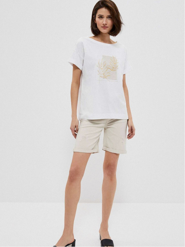 Moodo Pantaloni scurți bej pentru femei Moodo