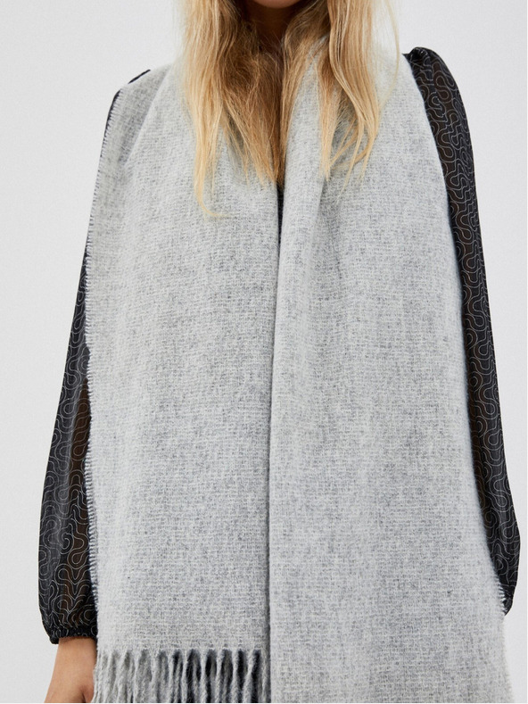 Moodo Eșarfă simplă cu franjuri