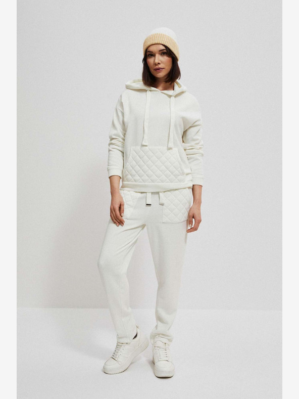 Moodo Pantaloni de trening albi pentru femei Moodo