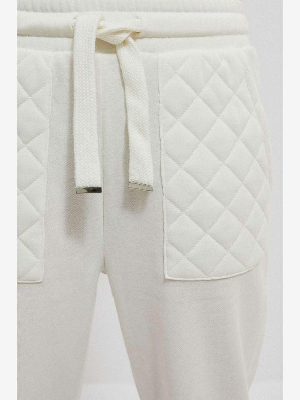 Moodo Pantaloni de trening albi pentru femei Moodo