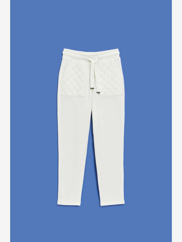 Moodo Pantaloni de trening albi pentru femei Moodo