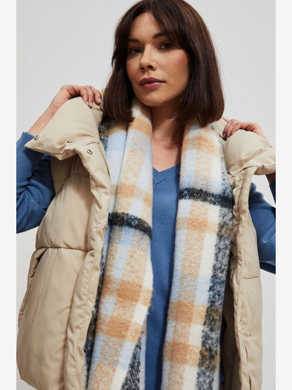 Moodo Cămașă în carouri pentru femei Moodo Portocaliu și albastru