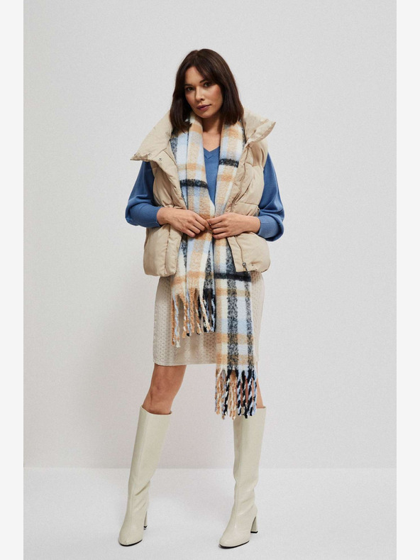 Moodo Cămașă în carouri pentru femei Moodo Portocaliu și albastru