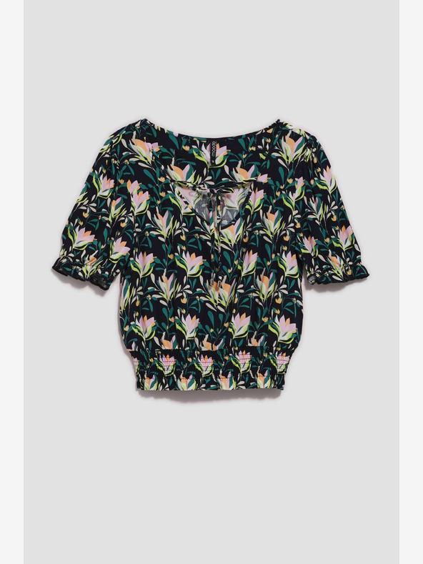 Moodo Bluză cu flori albastru închis Moodo