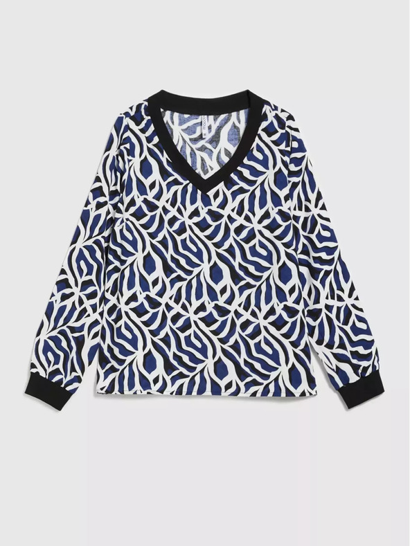 Moodo Cămașă cu decolteu în V cu motive geometrice Moodo