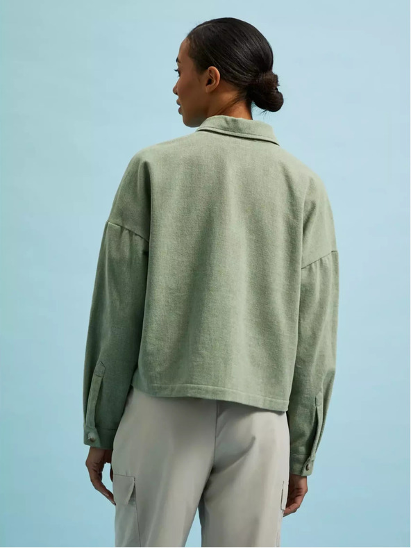 Moodo Jachetă verde măsliniu cu buzunare și guler Moodo