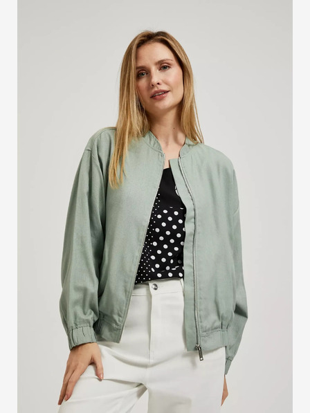 Moodo Bomber cu fermoar verde Moodo
