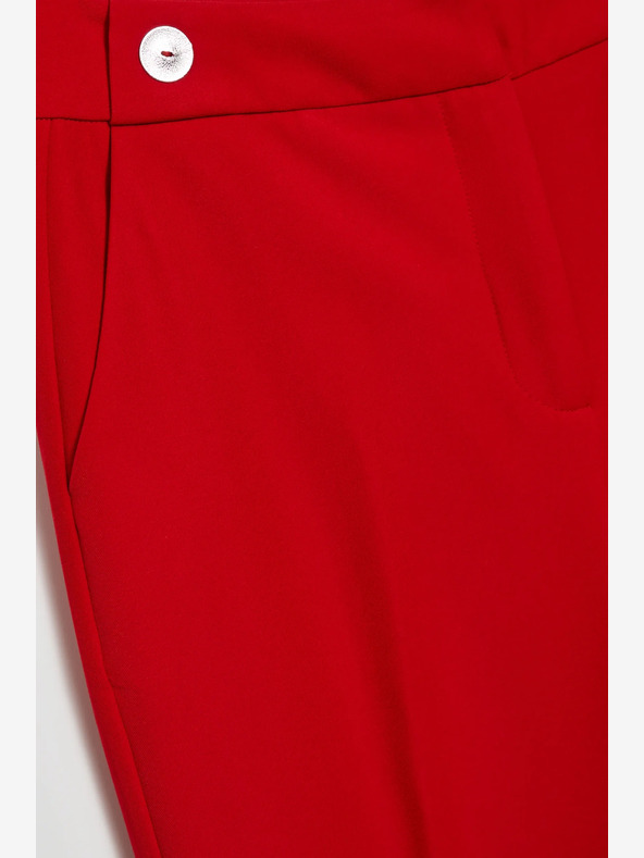 Moodo Pantaloni drepți roșii cu curea Moodo