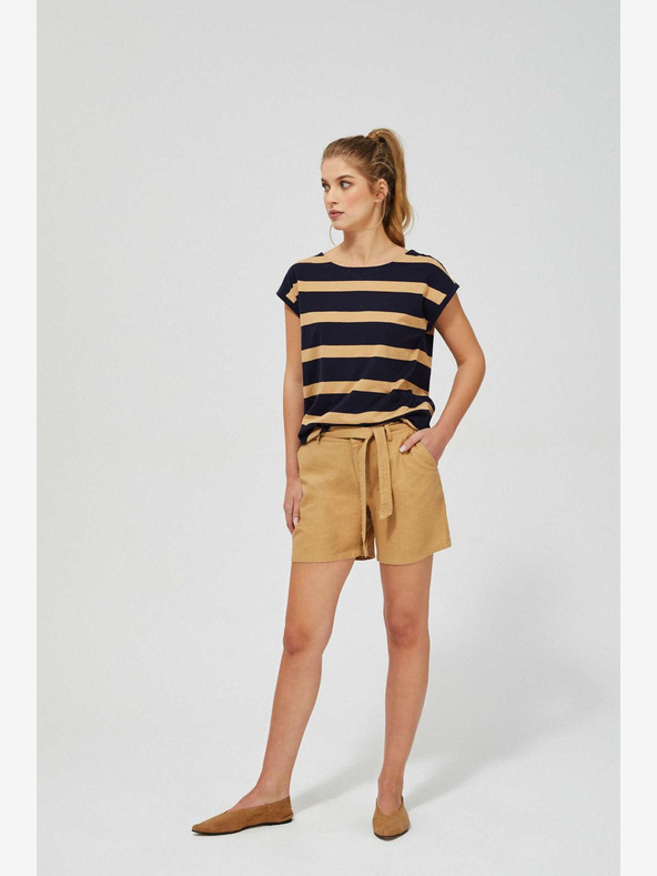 Moodo Pantaloni scurți bej pentru femei Moodo