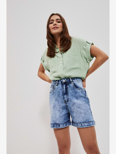 Moodo Pantaloni scurți din denim albastru pentru femei Moodo
