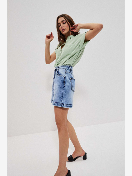Moodo Pantaloni scurți din denim albastru pentru femei Moodo