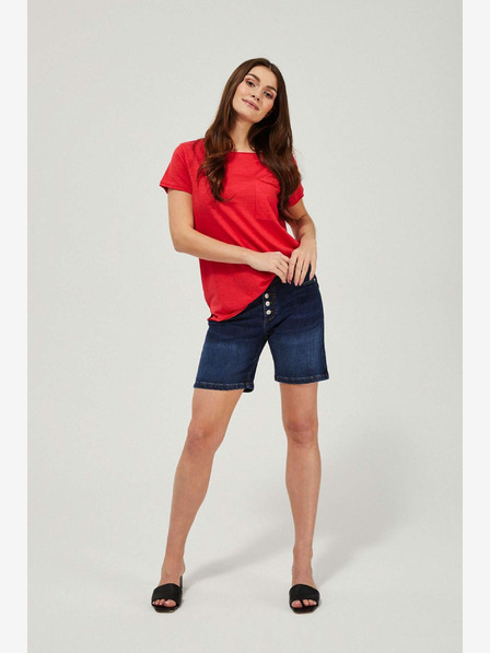 Moodo Pantaloni scurți din denim albastru închis pentru femei Moodo