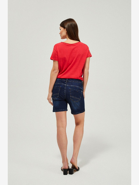Moodo Pantaloni scurți din denim albastru închis pentru femei Moodo