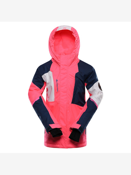 ALPINE PRO Geacă de schi pentru copii cu membrană ptx pentru zăpadă ALPINE PRO DEARO neon knockout pink