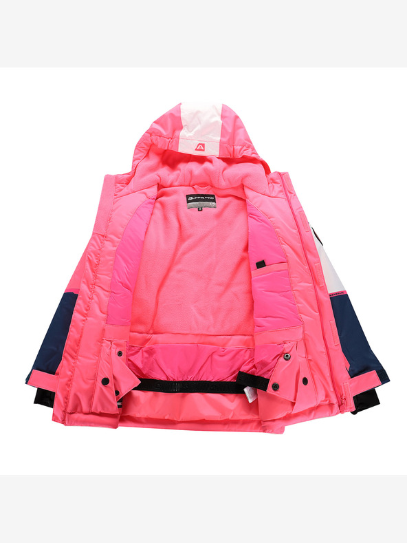ALPINE PRO Geacă de schi pentru copii cu membrană ptx pentru zăpadă ALPINE PRO DEARO neon knockout pink