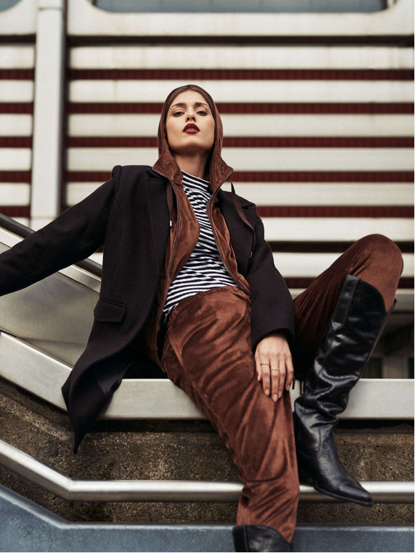 Moodo Pantaloni de trening maro pentru femei Moodo