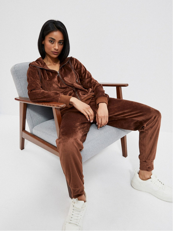 Moodo Pantaloni de trening maro pentru femei Moodo