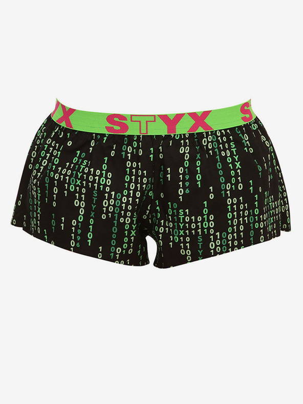 Styx Pantaloni scurți cu model pentru femei Styx verzi și negri