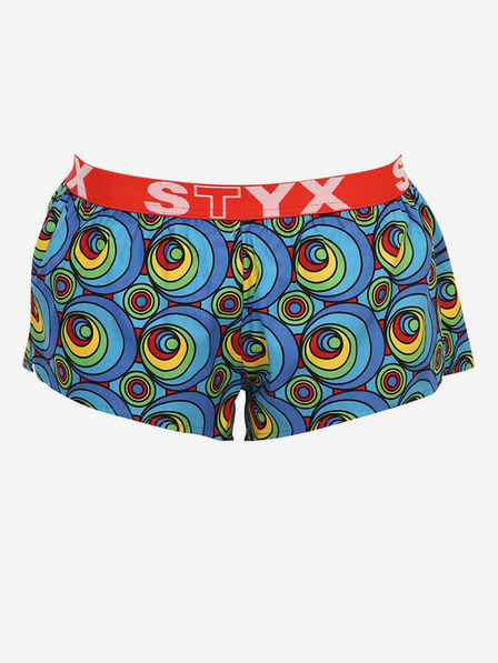Styx Pantaloni scurți cu model pentru femei galbeni și albaștri Styx