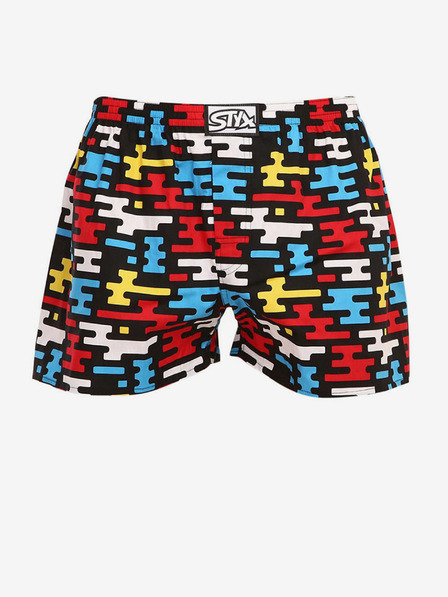 Styx Pantaloni scurți cu model Styx roșii și negri pentru bărbați