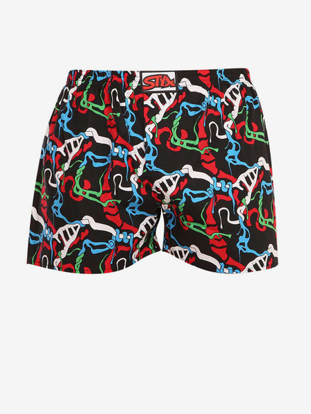 Styx Pantaloni scurți cu model Styx roșii și negri pentru bărbați