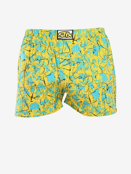 Styx Pantaloni scurți cu model Styx turcoaz și galben pentru bărbați