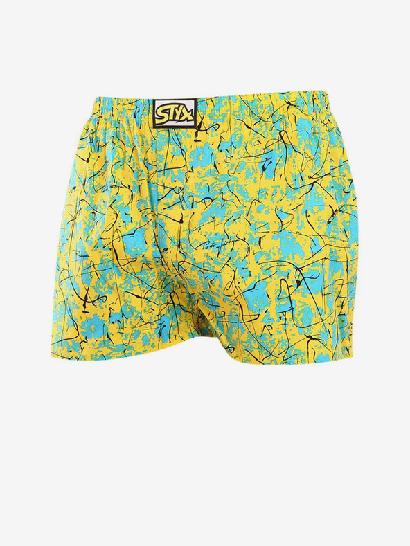 Styx Pantaloni scurți cu model Styx turcoaz și galben pentru bărbați