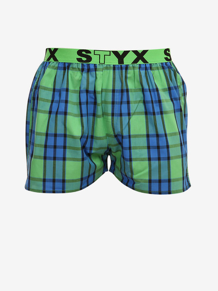 Styx Pantaloni scurți în carouri Styx albastru și verde pentru bărbați