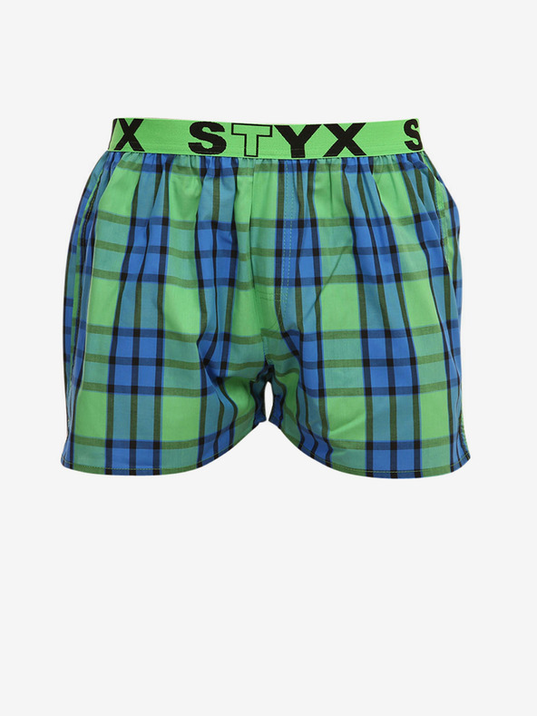Styx Pantaloni scurți în carouri Styx albastru și verde pentru bărbați