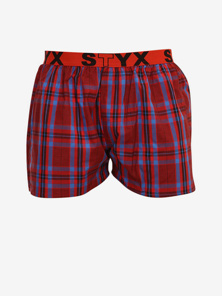 Styx Pantaloni scurți bărbătești în carouri roșii Styx
