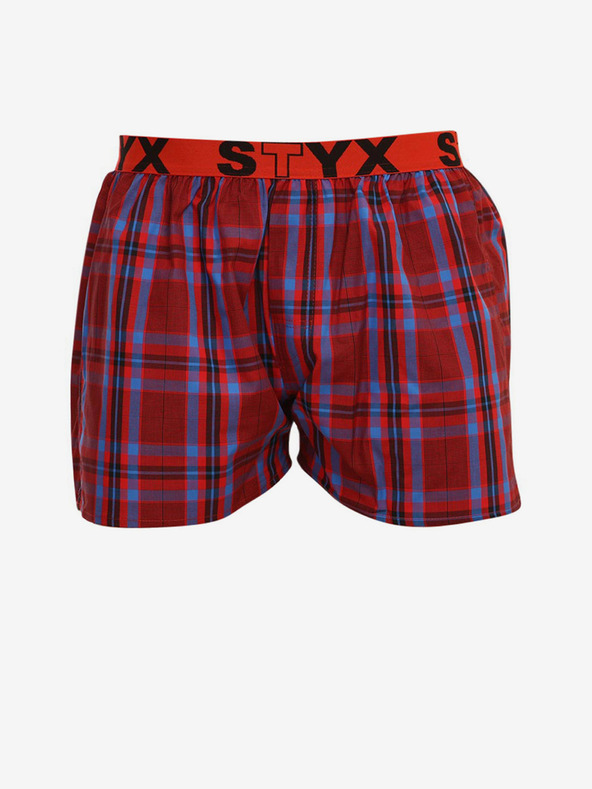 Styx Pantaloni scurți bărbătești în carouri roșii Styx